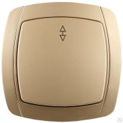 Выключатель СВЕТОЗАР АКЦЕНТ проходной одноклавишный в сборе, цвет золотой металлик, 10А/~250В