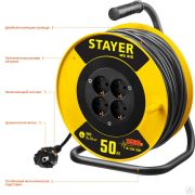 Силовой удлинитель на катушке STAYER ПВС 3х15 50 м 3500Вт, MS 315