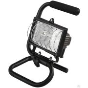Прожектор галогеновый СВЕТОЗАР переносной с подставкой, цвет черный, 150 Вт
