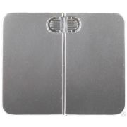 Выключатель СВЕТОЗАР ГАММА с подсветкой, двухклавишный, без вставки и рамки, цвет светло-серый металлик, 10A/~250B