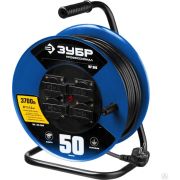 Силовой удлинитель на стальной катушке ЗУБР КГ 3х15 50 м 3700Вт IP44, КГ 315