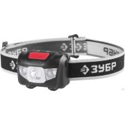 Фонарь ЗУБР Мастер налобный светодиодный, 1Вт 80Лм +2LED, 4 режима, 3ААА