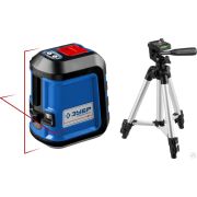 Нивелир лазерный, суперкомпакт, 15 м,, точн +/-0,3 мм/м, штатив, чехол ЗУБР КРЕСТ-15