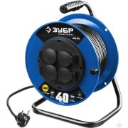 Силовой удлинитель на катушке ЗУБР ПВС 3х15 40 м 3500Вт IP44, ПВС 315