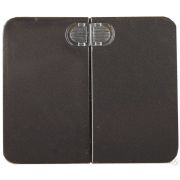 Выключатель СВЕТОЗАР ГАММА с подсветкой, двухклавишный, без вставки и рамки, цвет темно-серый металлик, 10A/~250B