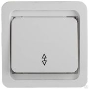 Выключатель СВЕТОЗАР ГАММА проходной одноклавишный, без подсветки, цвет белый, 10А/~250В