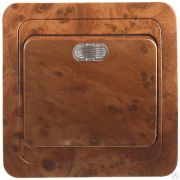 Выключатель СВЕТОЗАР ГАММА с подсветкой, одноклавишный, цвет орех, 10A/~250B