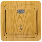 Выключатель СВЕТОЗАР ГАММА проходной, с подсветкой, одноклавишный, цвет ольха, 10A/~250B