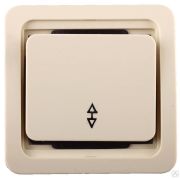 Выключатель СВЕТОЗАР ГАММА проходной одноклавишный, без подсветки, цвет бежевый, 10А/~250В