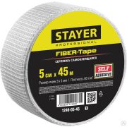 Серпянка самоклеящаяся FIBER-Tape, 5 см х 45 м, STAYER Professional 1246-05-45
