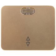 Выключатель СВЕТОЗАР ГАММА проходной, с подсветкой, одноклав, без вставки и рамки, цвет золотой металлик, 10A/~250